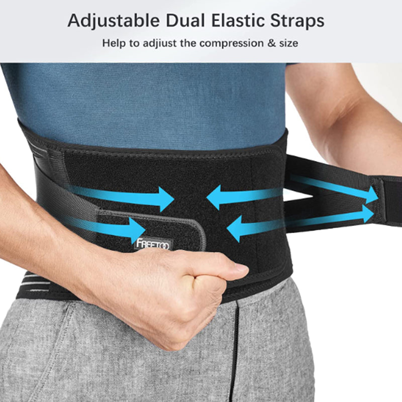Back Braces for Lower Back Pain Relief with 6 Stays Breathable Back Support... S