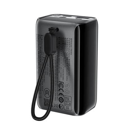 Acefast 10000mAh 45W Power Bank with Retractable Cable and TFT Display M37