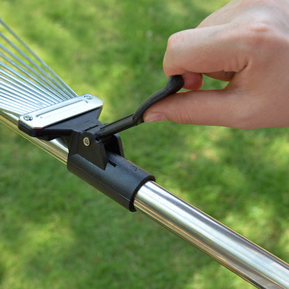 Stainless steel Leaf Rake Adjustable Garden Camping Rake