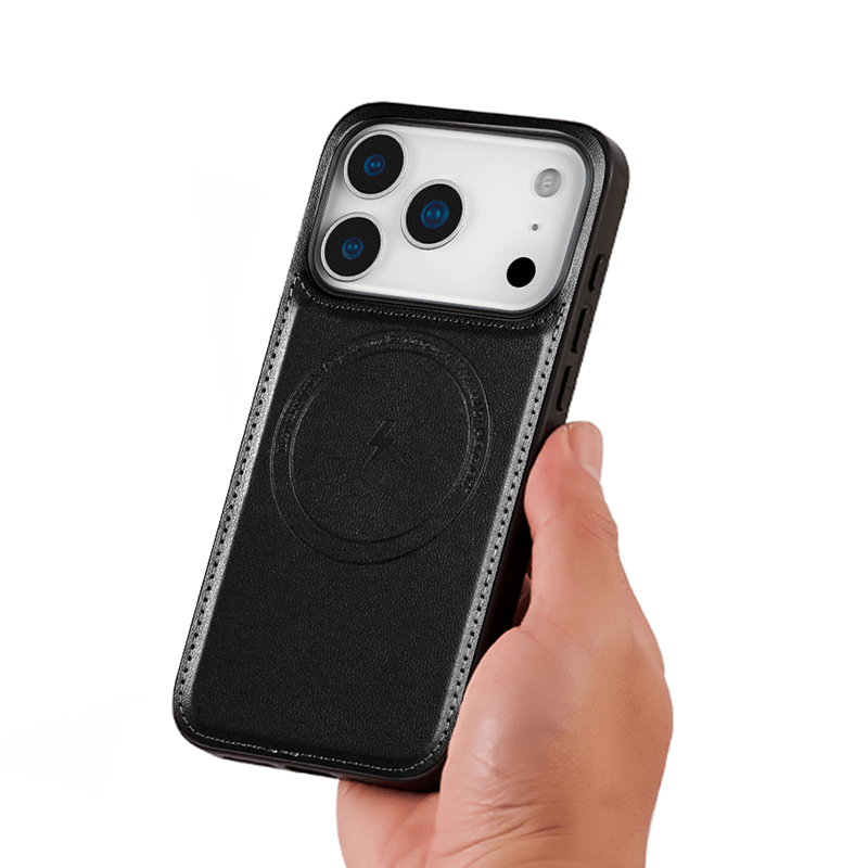 Compatible with iPhone 17 Pro Max Hanman Miro Leather 2-in-1 Wallet Case with Magnetic Back