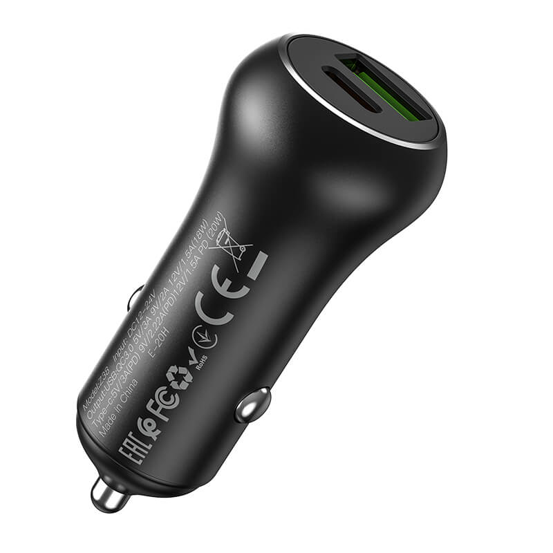 Hoco Resolute Fast Car Charger QC3.0 Charger U+C PD 20W Z38