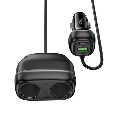 Hoco 48W PD/QC Car Charger Dual USB-C/A Ports with 240W Cigarette Lighters Z59
