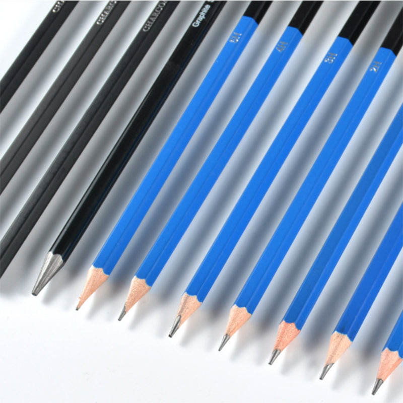 Sketch Pencils and Tools Set in a Portable Case Plus a Sketch Paper Book