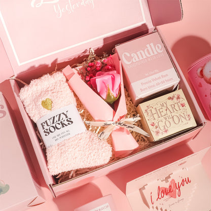 Pink Aroma Candle Bath Gift Box