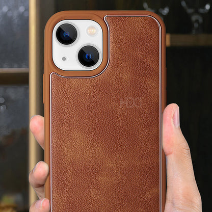 Suitable for Phone Models HDD Lychee Pattern Leather Rose Gold Metal Line Phone Case