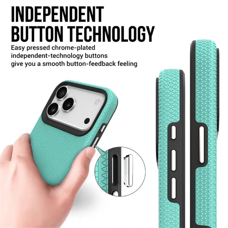 Compatible with iPhone 17 Pro Max Military Shockproof TPU PC Dual Layer Triangle Magsafe Case