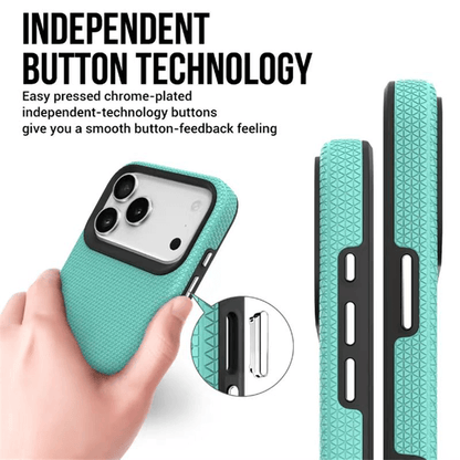 Compatible with iPhone 17 Pro Max Military Shockproof TPU PC Dual Layer Triangle Magsafe Case