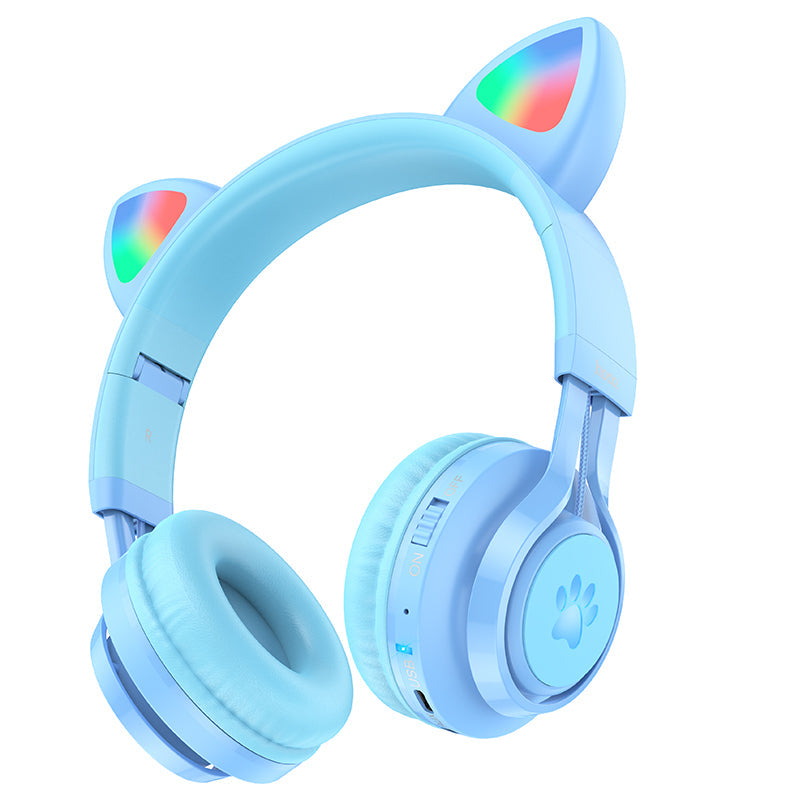 Hoco Cat Ear Bluetooth Headphones for Girls and Kids Ages 3+ W39