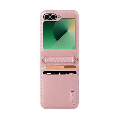 Hanman Leather Wallet Compatible with Samsung Z Flip 7 2025 Case