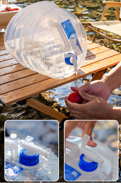 Outdoor Folding Water Bucket - Portable Collapsible Water Storage with Tap