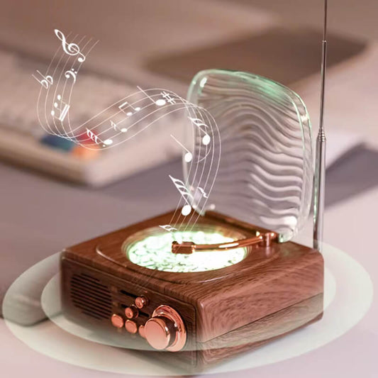 Mobie Vintage Turntable Bluetooth Speaker with Atmosphere Light JN122