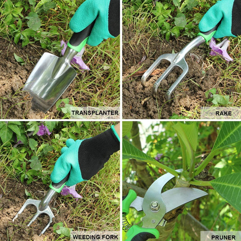 Gardening Tool Set 11 Pcs Aluminum Garden Hand Tools Set Heavy Duty with Garden