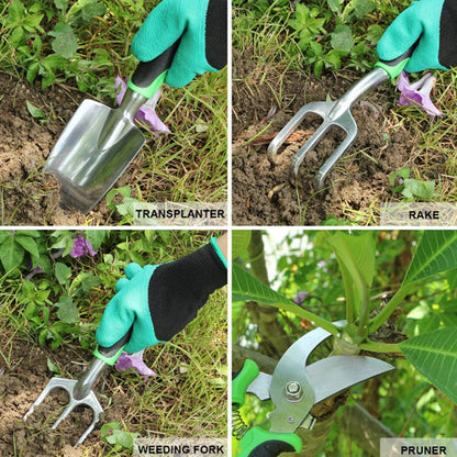 Gardening Tool Set 11 Pcs Aluminum Garden Hand Tools Set Heavy Duty with Garden