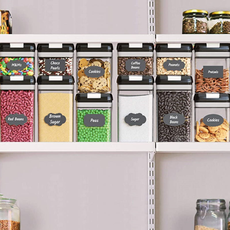 7 Pack Airtight Food Storage Container Set Kitchen and Pantry Containers Black