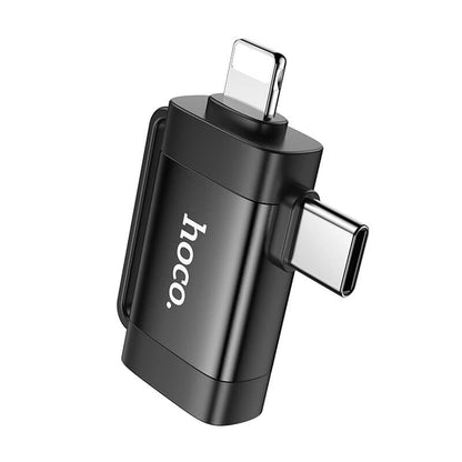 Hoco 2-in-1 Portable Mini Adapter Lightning & Type-C to USB-A OTG