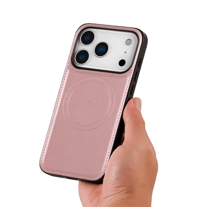 Compatible with iPhone 17 Pro Hanman Miro Leather 2-in-1 Wallet Case with Magnetic Back