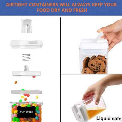 9 Pack Airtight Food Storage Container Set Kitchen and Pantry Containers White