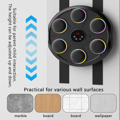 Mobie Bluetooth Music Box RGB Lights Wall Mounted Strike Machine with Gloves HJ-668