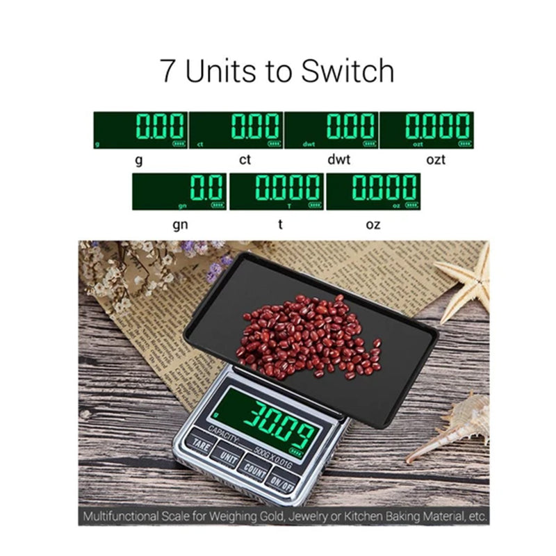 Digital Pocket Scales Capacity 200g/0.01g Jewelry Mini Portable Lab Analytical
