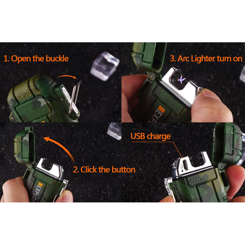Dual Arc Lighter Double Arc Plasma USB Lighter Rechargeable Flameless Water... C