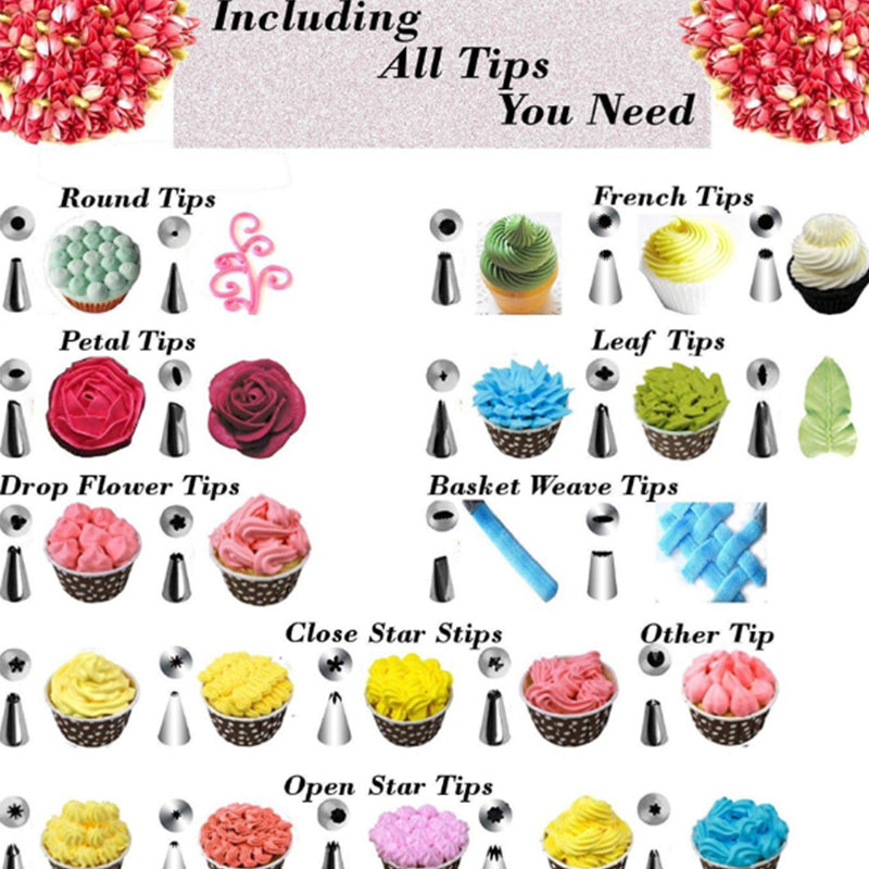 Cake Decorating Kit Cake Turntable Bakeware Set Pastry Tube Fondant 106pcs