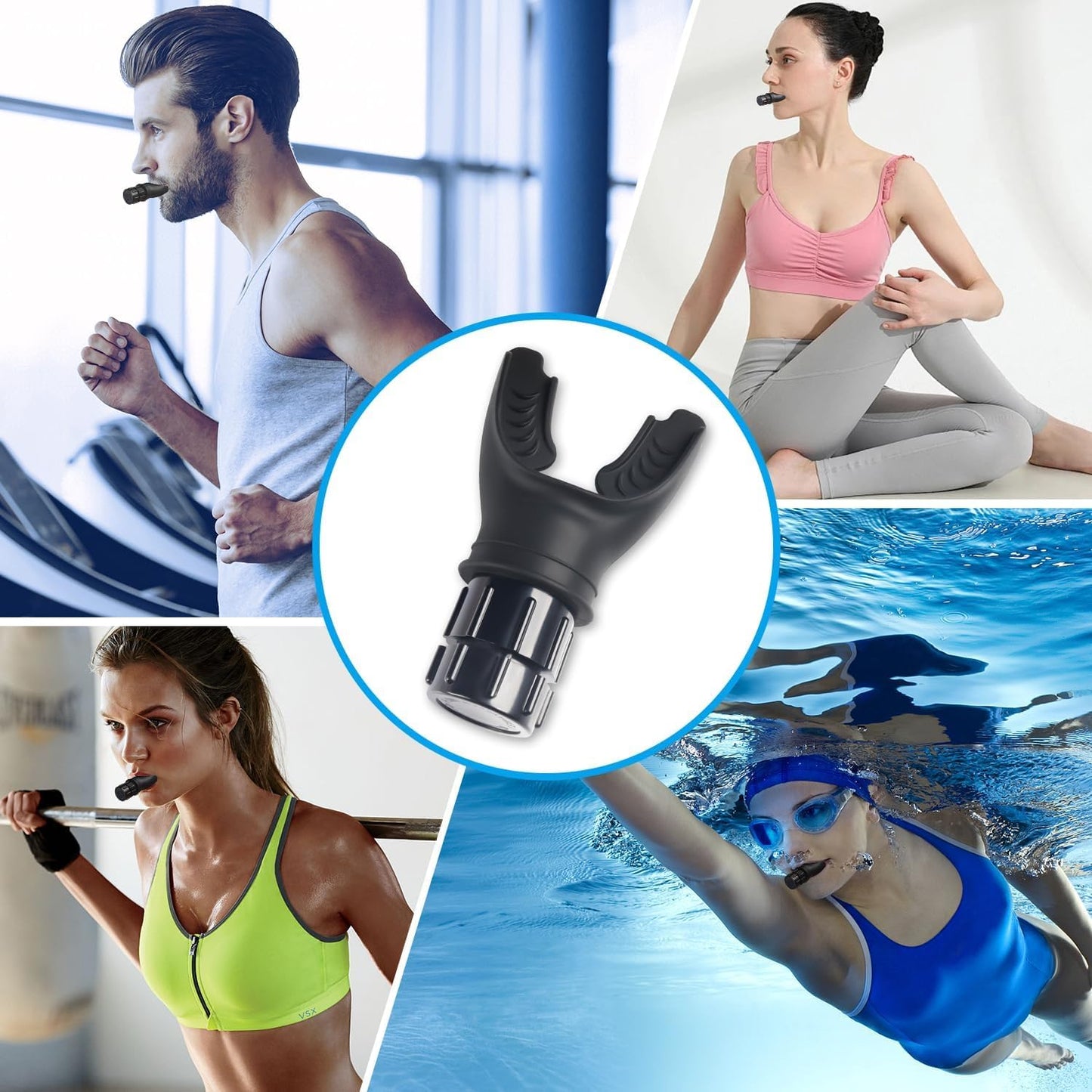 Breathing Trainer Breath Booster Strength Lung Fitness Exerciser Device Silicone