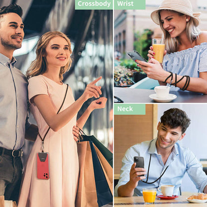 Phone Lanyard 2 Packs - 2× Adjustable Neck Strap Black