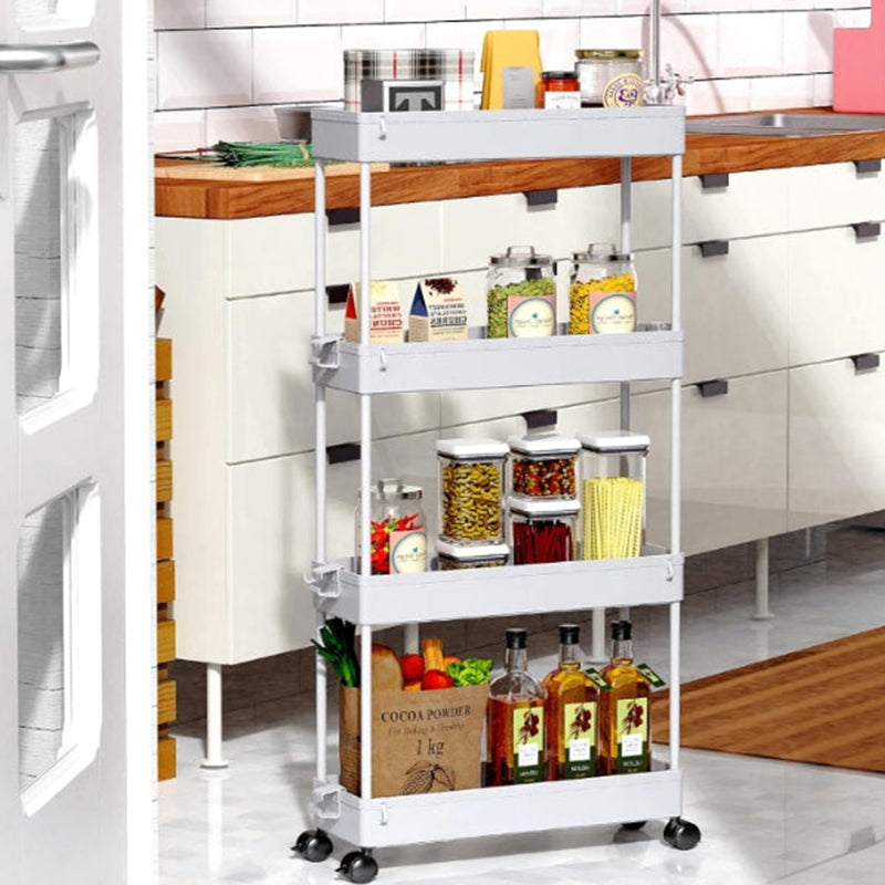4 Tiers Kitchen Bathroom Rack Slim Space Saver Storage Shelf Shelves Toilet... S