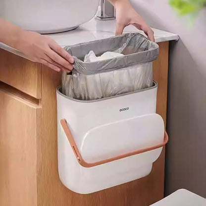 Mobie Slide Open Hands Free Trash Can with Wall or Door Mount E2236