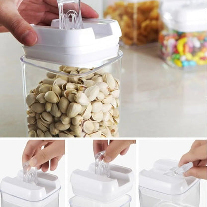 7 Pack Airtight Food Storage Container Set Kitchen and Pantry Containers White