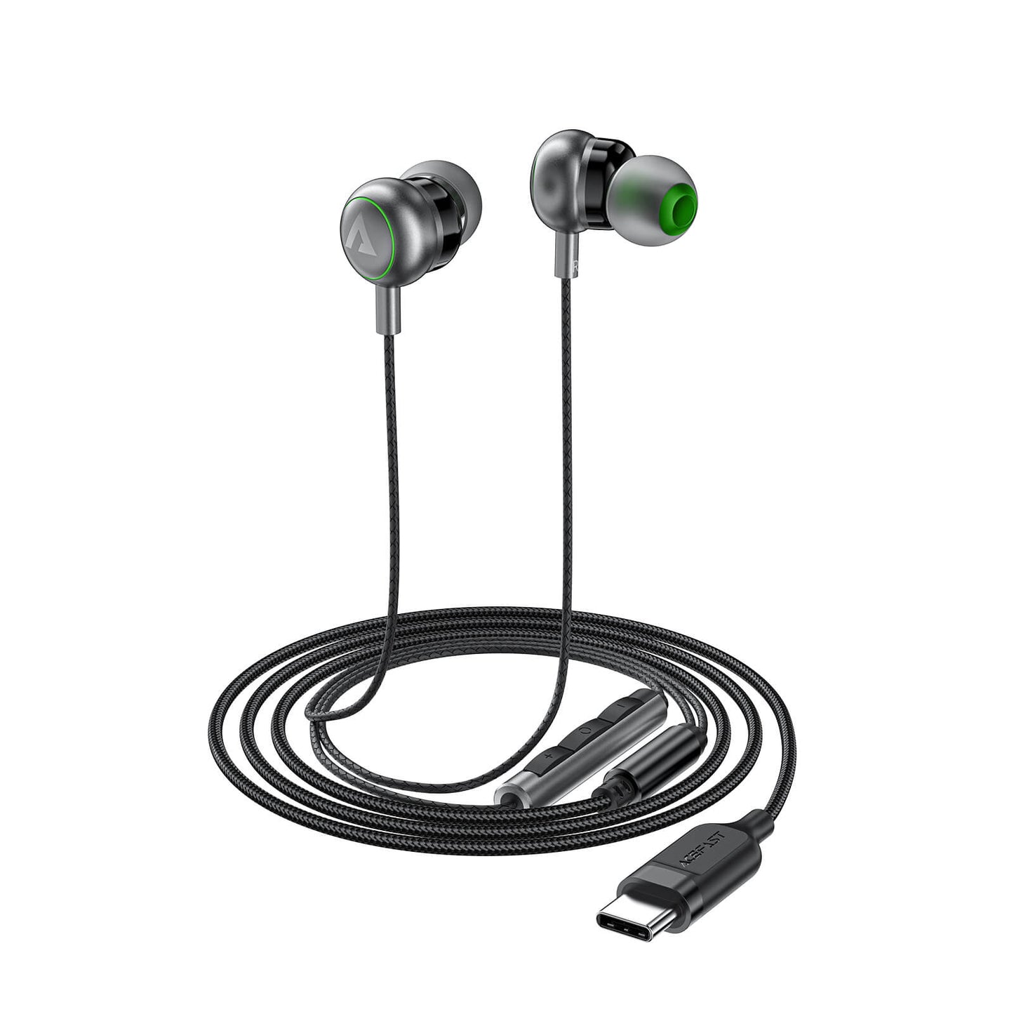Acefast USB-C Lightweight Noise-Canceling Microphone Wired Earphones L5