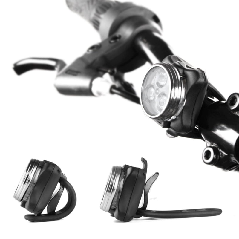 2pcs Round Bike Light USB Rechargeable Front Headlight & Rear LED Light