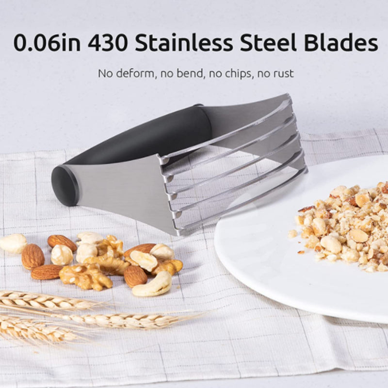 Dough Blender with 10cm Fixed Handle Pastry Mixer with 5 Stainless Steel Blades