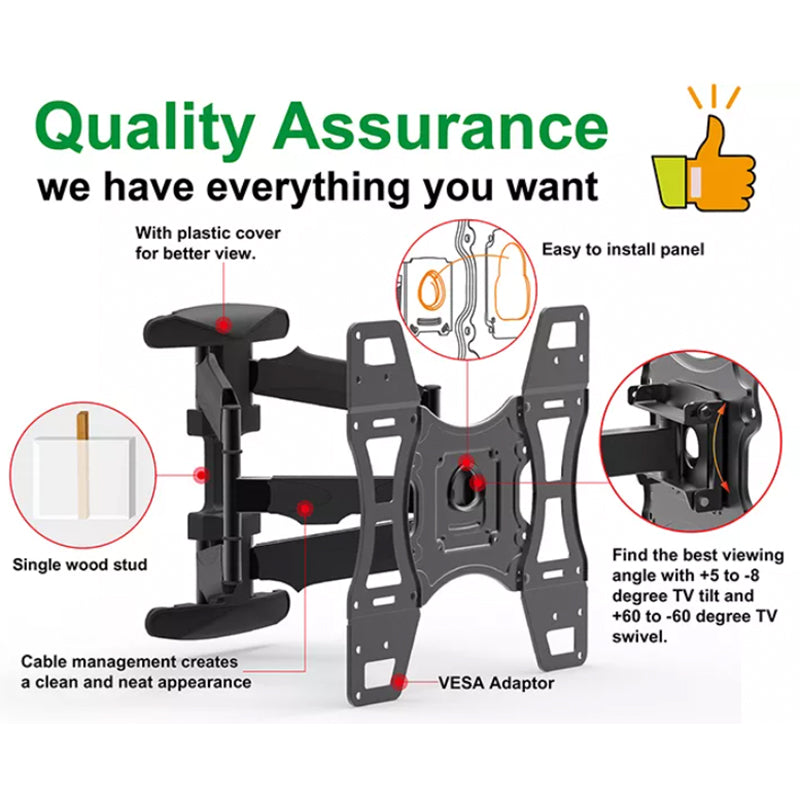 Long Arm TV Wall Mount for 32-70 Inch TV, Full Motion Cantilever Mount