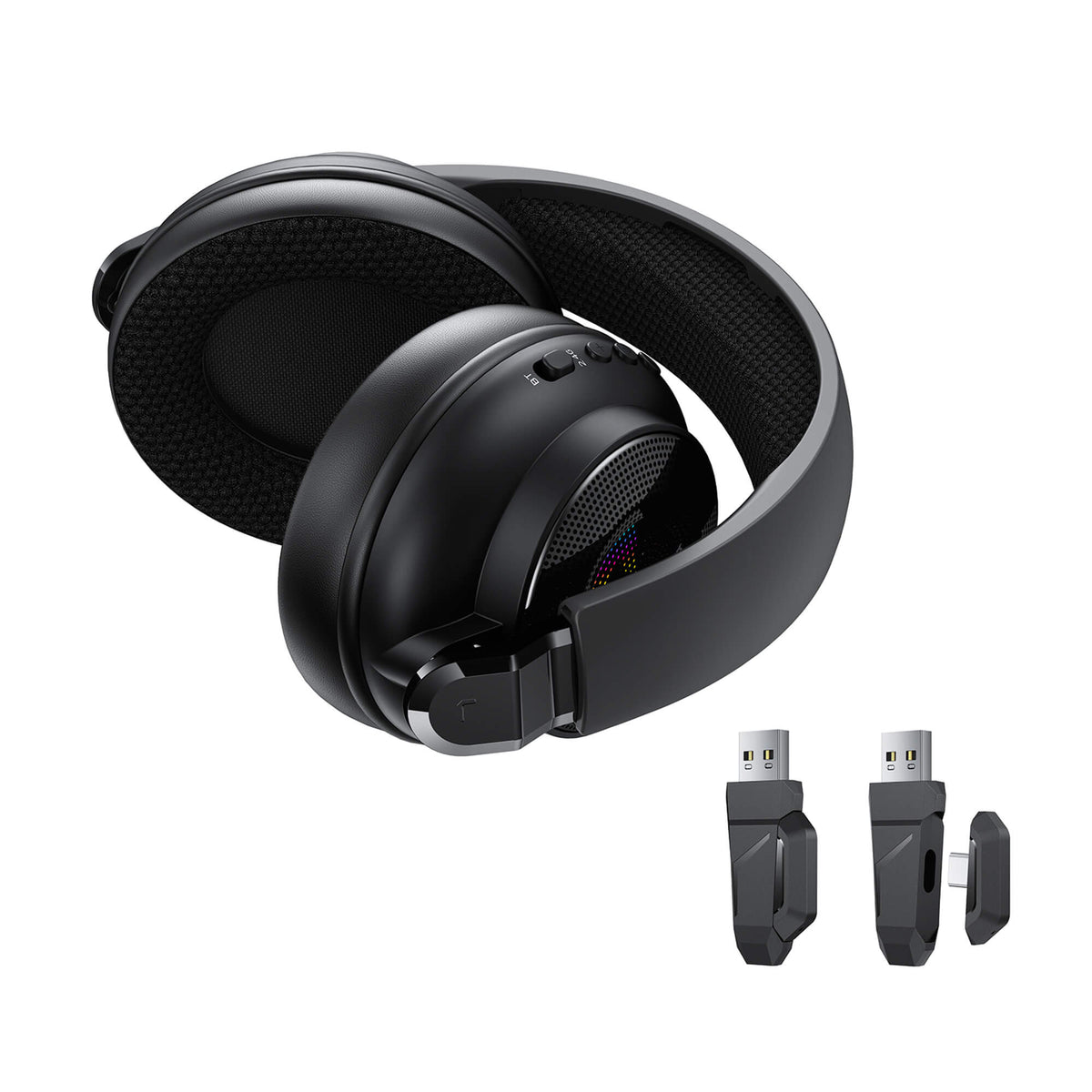 Acefast Bluetooth 6.0 1000mAh 80H Battery Low Latency RGB IPX4 Gaming Headset H15