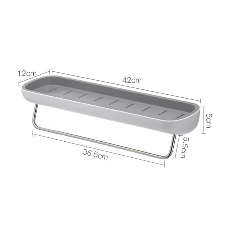 Mobie No Drill Bathroom Shelf Drainage Rack Towel Holder E1923