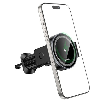 Hoco 15W Wireless Charging Magnetic & Clamp Air Vent Car Phone Holder HW35