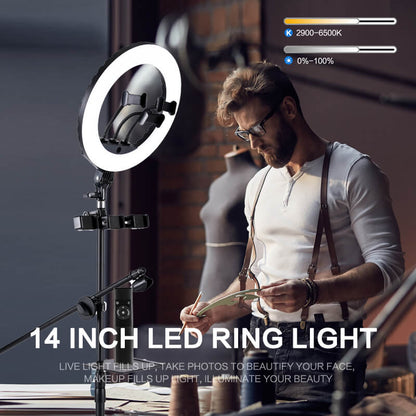 HQ 14 inch(33cm) LED Soft Ring Light with 3 Phone Holders