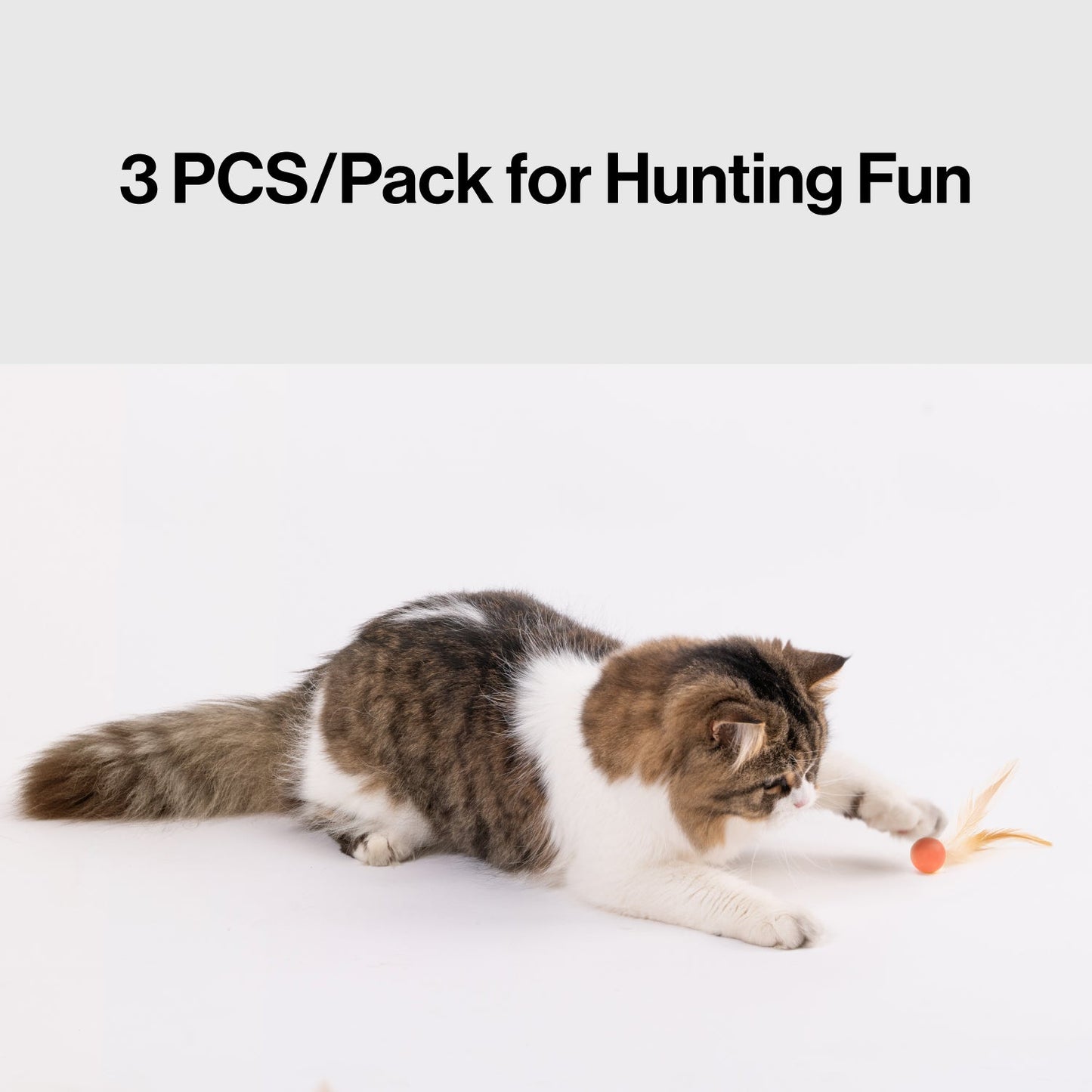 PIDAN Feather Bouncy Cat Toy Balls – 3 Pack