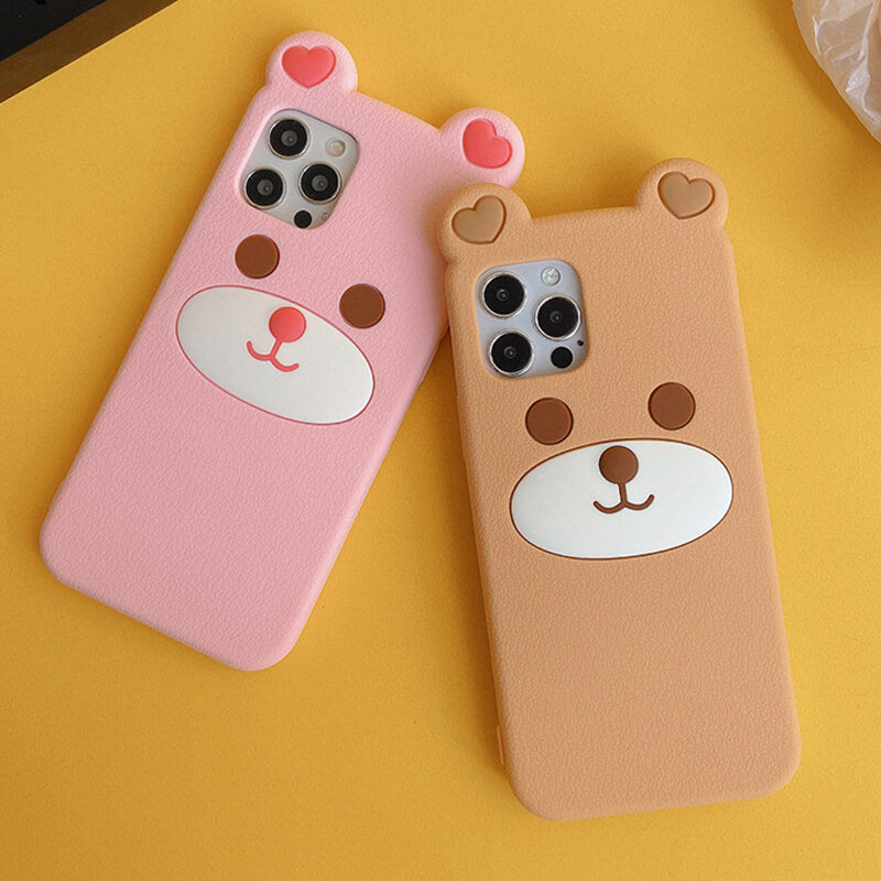Suitable for Phone Q Uncle Brown Bear Silicone Phone Case