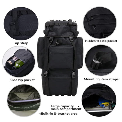 75L Hiking Tactical Backpack  Large Survival  Hunting Waterproof Backpack M... B