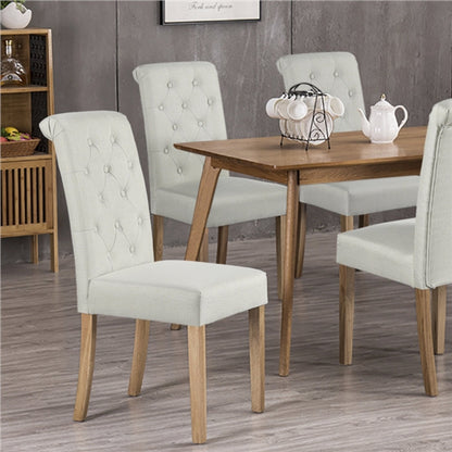 2PCS Classic Fabric Upholstered Dining Chair