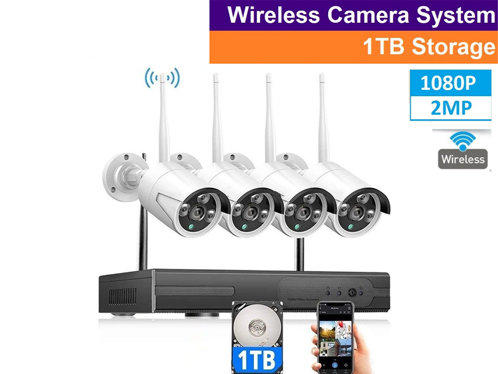 Wireless Security Camera system with 4 Cameras