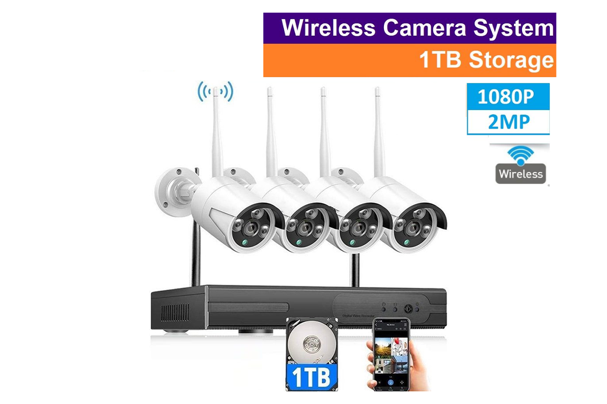 Wireless Security Camera system with 4 Cameras