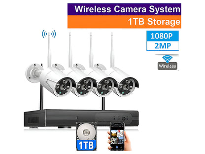 Wireless Security Camera system with 4 Cameras