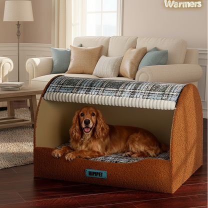 Large Size Cave Style Cozy Winter Dog Bed Warming Cat