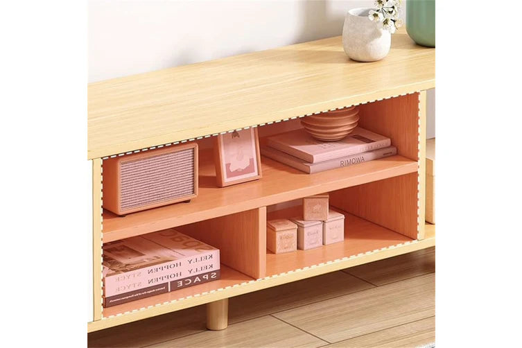 Wooden Living Room TV Cabinet Consoles Cabinet Entertainment Unit (Grey)