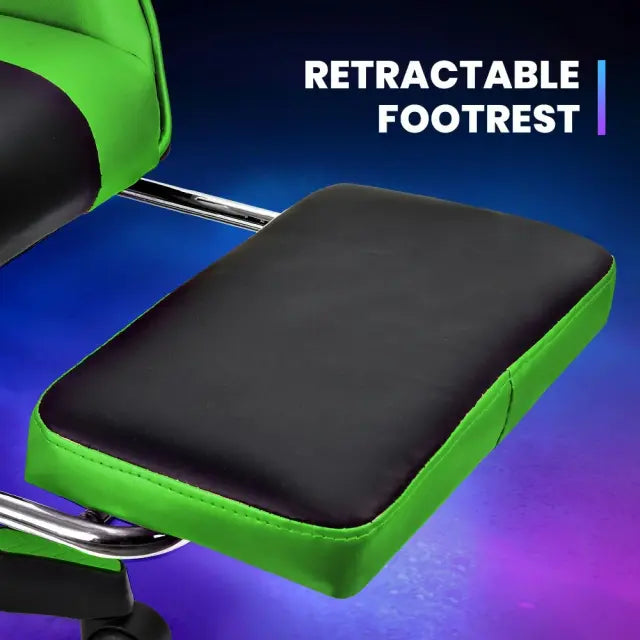 Gaming Desk & Chair Combo - RGB LED Desk + RGB LED Gaming Chair with Footrest