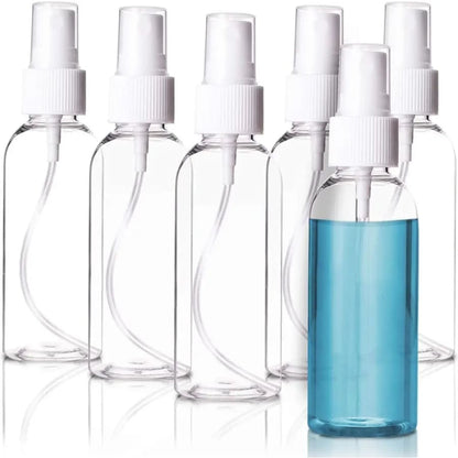 50 x 100 ml Clear Plastic Bottle with Fine Mist Spray Atomiser & Cap
