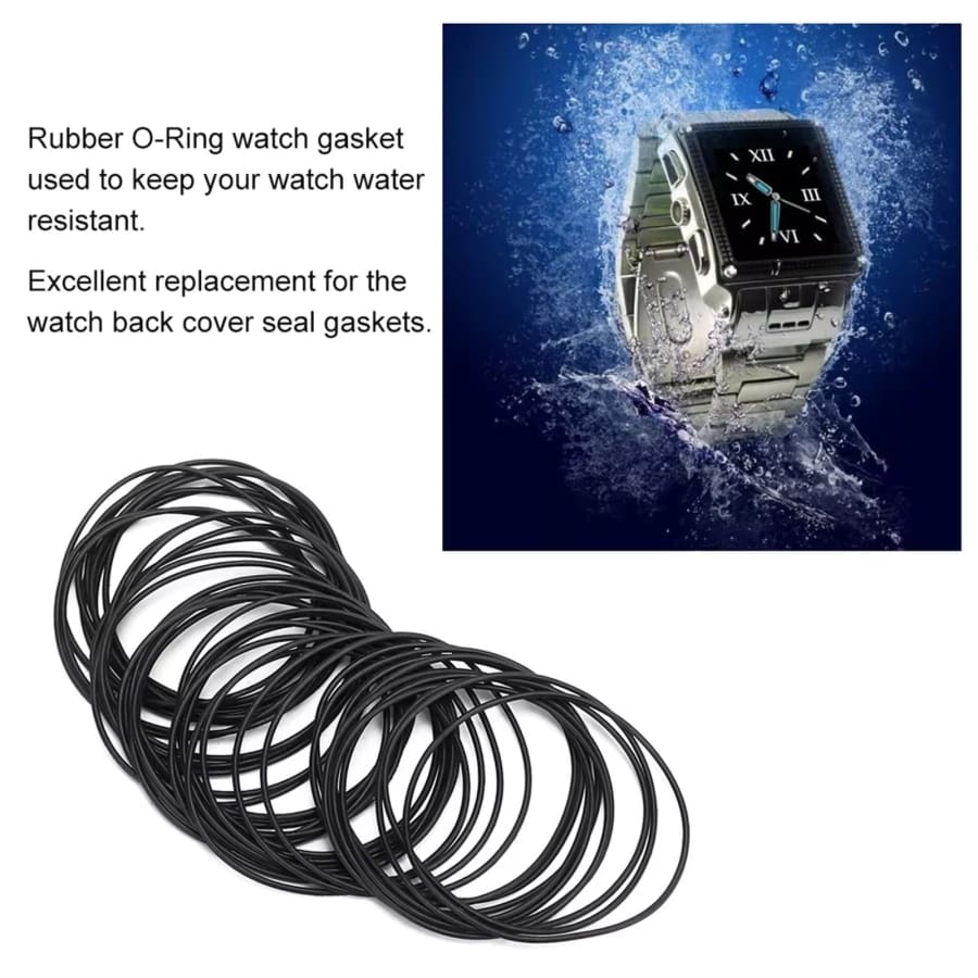 500 Piece Set of Watch O-rings 0.8mm/31-40mm (for waterproof watches)